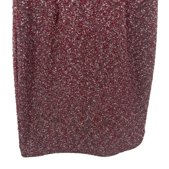 Kourosh Burgundy Metallic Beaded Cocktail Dress Womens 6 - Picture 2 of 8